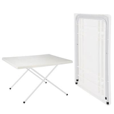 HI Skládací kempingový stůl bílý nastavitelný 80 x 60 x 51/61 cm