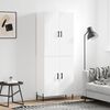 vidaXL Skř&iacute;ň highboard b&iacute;l&aacute; 69,5 x 34 x 180 cm kompozitn&iacute; dřevo