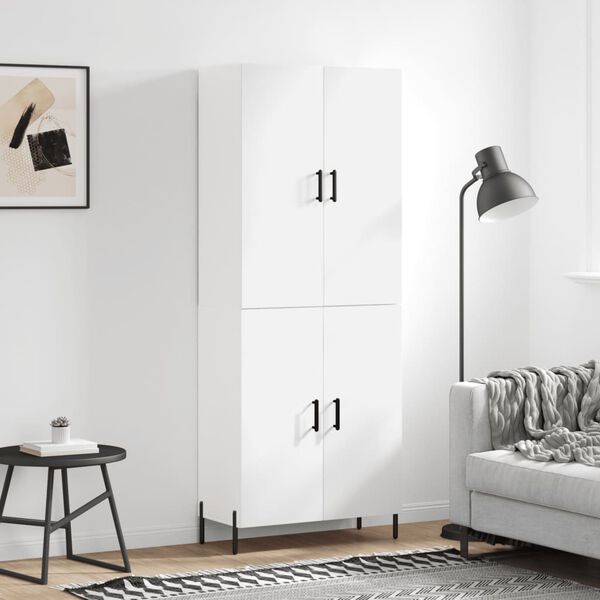 vidaXL Skř&iacute;ň highboard b&iacute;l&aacute; 69,5 x 34 x 180 cm kompozitn&iacute; dřevo