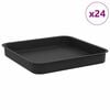 vidaXL Čtvercov&yacute; květinov&yacute; t&aacute;c 24 ks Čern&aacute; 15 x 15 x 2 cm Plast