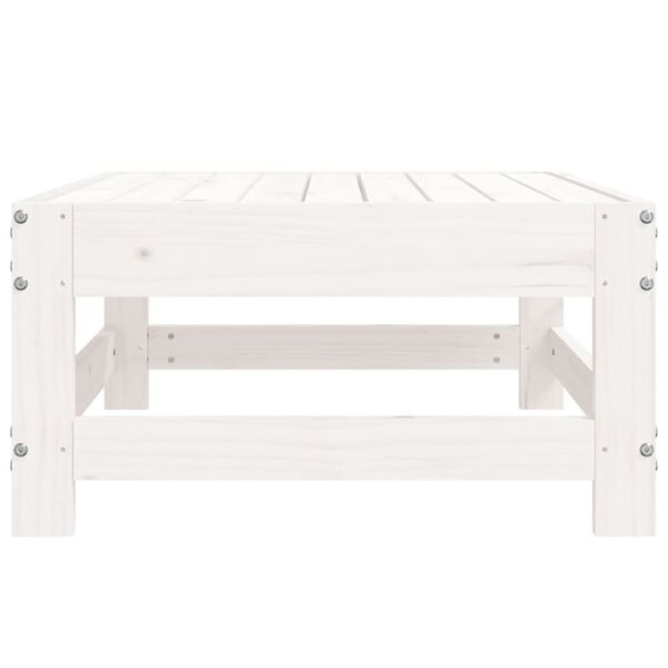 vidaXL Zahradní podnožka bílá masivní borové dřevo