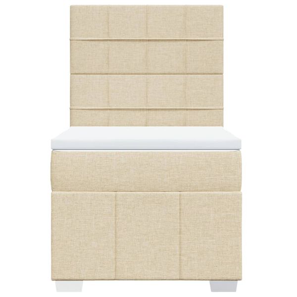 vidaXL Box spring postel s matrac&iacute; kr&eacute;mov&aacute; 90x200 cm textil