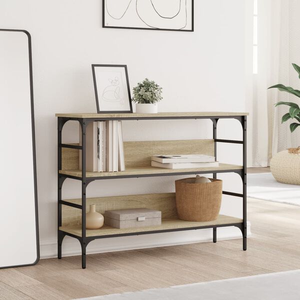 vidaXL Konzolov&yacute; stolek dub sonoma 100 x 32 x 75 cm kompozitn&iacute; dřevo