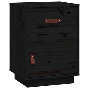 vidaXL Nočn&iacute; stolek čern&yacute; 40 x 34 x 55 cm masivn&iacute; borov&eacute; dřevo