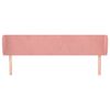 vidaXL Čelo postele typu u&scaron;&aacute;k růžov&aacute; 163x23x78/88 cm samet