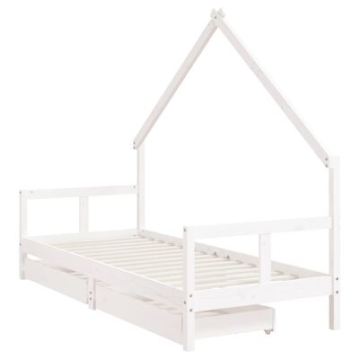 vidaXL Dětská postel se zásuvkami bílá 80x200 cm masivní borové dřevo