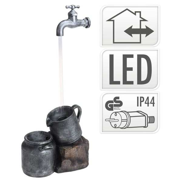 ProGarden Font&aacute;na zavlažovac&iacute; konev s LED osvětlen&iacute;m