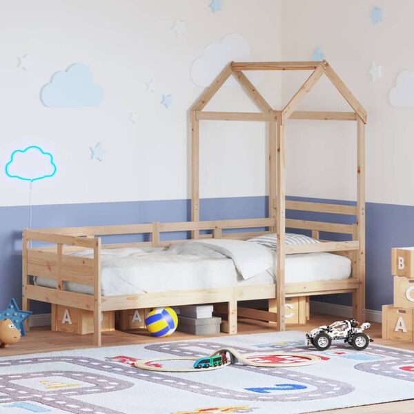 vidaXL V&aacute;lenda se střechou 90 x 200 cm masivn&iacute; borov&eacute; dřevo