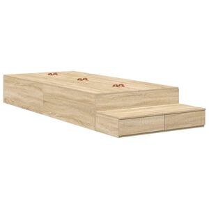 vidaXL R&aacute;m postele s &uacute;ložn&yacute;m prostorem se z&aacute;suvkou Sonoma dub 80 cm