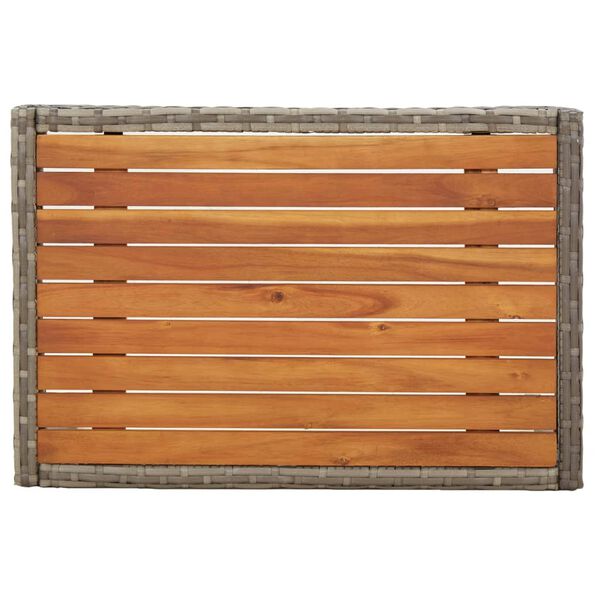 vidaXL Zahradní polohovací židle 2 ks se stolkem šedé polyratan