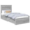 vidaXL R&aacute;m postele &Scaron;ed&yacute; Sonoma a stř&iacute;brn&aacute; 75 x 190 cm Kompozitn&iacute; dřevo
