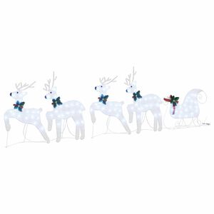 vidaXL LED Sobov&eacute; 5 ks Stř&iacute;brn&aacute; 43 x 18 x 66 cm textil