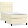 vidaXL Box spring postel s matrac&iacute; kr&eacute;mov&aacute; 90x190 cm uměl&aacute; kůže