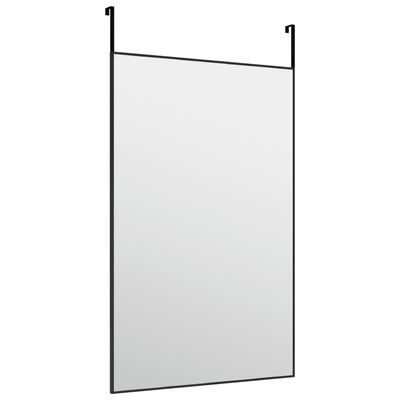 vidaXL Zrcadlo na dveře černé 50 x 80 cm sklo a hliník