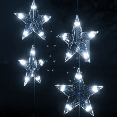 vidaXL Světelný závěs hvězdičky 200 LED studené bílé světlo 8 funkcí