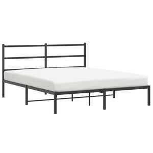 vidaXL Kovov&yacute; r&aacute;m postele s čelem čern&yacute; 150 x 200 cm
