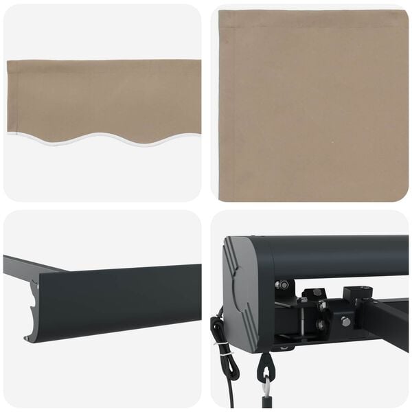 vidaXL Markýza Béžová 350 x 250 x 165 cm Polyester a hliník