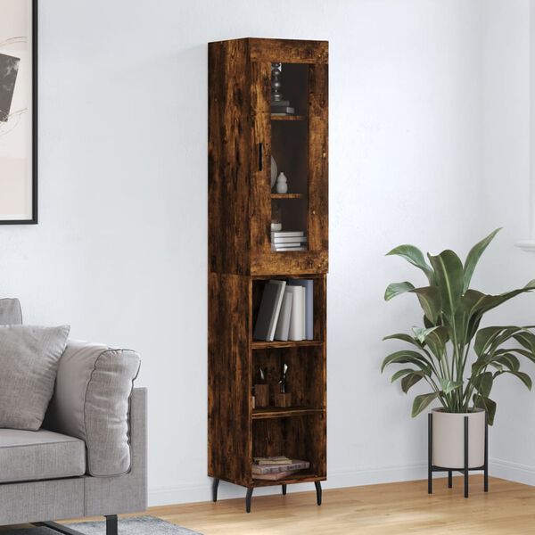 vidaXL Skříň highboard kouřový dub 34,5 x 34 x 180 cm kompozitní dřevo