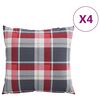 vidaXL Pol&scaron;t&aacute;ře na pohovku 4 ks červen&yacute; kostkovan&yacute; vzor 50x50 cm l&aacute;tkov&eacute;