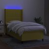 vidaXL Box spring postel s matrac&iacute; a LED zelen&aacute; 80 x 200 cm textil