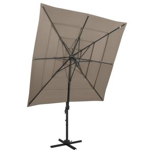 vidaXL 4stupňov&yacute; zahradn&iacute; slunečn&iacute;k s hlin&iacute;kovou tyč&iacute; taupe 250x250 cm