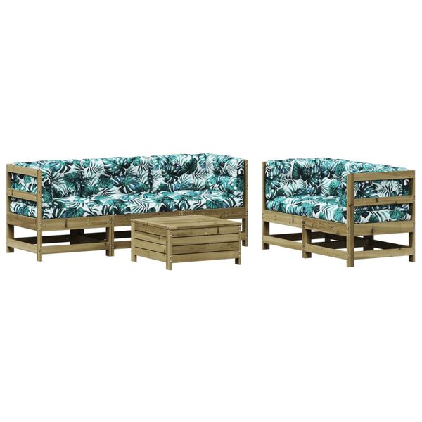 vidaXL 6d&iacute;ln&aacute; zahradn&iacute; sedac&iacute; souprava a podu&scaron;ky impregnovan&aacute; borovice