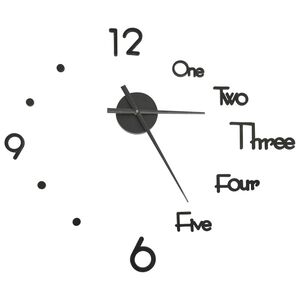 vidaXL 3D Nástěnné hodiny s moderním designem černé 100 cm XXL