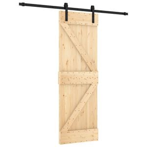 vidaXL Posuvn&eacute; dveře 70 x 210 cm Masivn&iacute; borov&eacute; dřevo (neupraven&eacute;)
