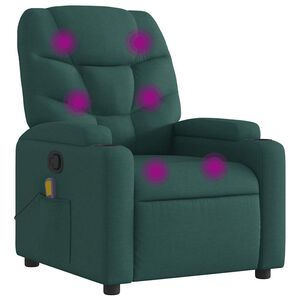 vidaXL Mas&aacute;žn&iacute; polohovac&iacute; křeslo tmavě zelen&eacute; textil