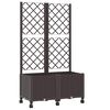 vidaXL Zahradn&iacute; truhl&iacute;k s trel&aacute;ž&iacute; a koly Hněd&aacute; 80 x 40 x 146 cm PP