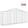 vidaXL Klenut&eacute; gabionov&eacute; ko&scaron;e 40ks 200x30x80/100 cm pozinkovan&eacute; železo