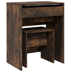 vidaXL Toaletn&iacute; stolek se stoličkou kouřov&yacute; dub 60 x 40 x 113,5 cm