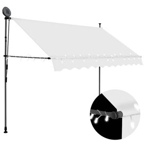 vidaXL Ručně zatahovac&iacute; mark&yacute;za s LED světlem 250 cm kr&eacute;mov&aacute;