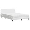 vidaXL Postel s matrac&iacute; Dover b&iacute;l&aacute; 140 x 190 cm uměl&aacute; kůže