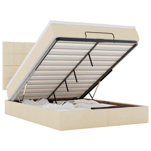 vidaXL Osmansk&yacute; r&aacute;m postele s matrac&iacute; kr&eacute;mově 140x190cm textil