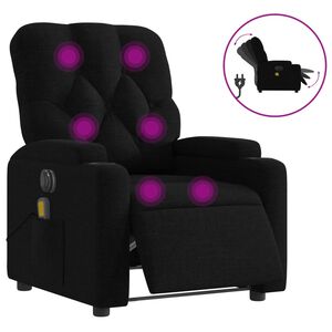vidaXL Elektrick&eacute; mas&aacute;žn&iacute; polohovac&iacute; křeslo čern&eacute; textil
