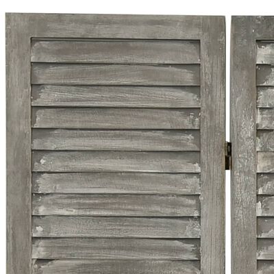 vidaXL 4dílný paraván šedý 143 x 166 cm masivní dřevo