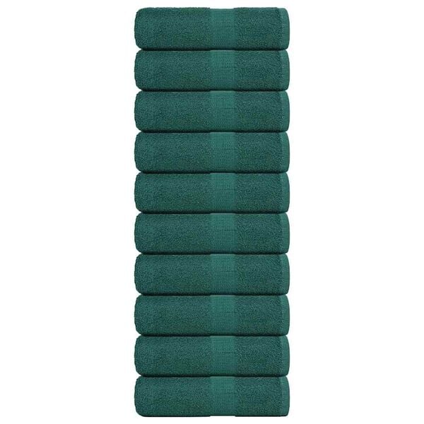 vidaXL Ručn&iacute;ky na myt&iacute; 10 ks FROGN zelen&eacute; 30x30 cm 100% bavlna
