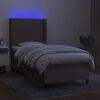 vidaXL Box spring postel s matrac&iacute; a LED taupe 90x190 cm textil