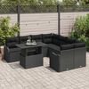 vidaXL Sada zahradn&iacute;ch pohovek s pol&scaron;t&aacute;řem 9 pcs Čern&aacute; Poly Ratan