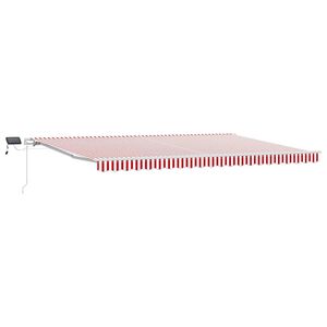 vidaXL Stahovac&iacute; mark&yacute;za Červen&aacute; a B&iacute;l&aacute; 500 &times; 350 cm L&aacute;tka a hlin&iacute;k