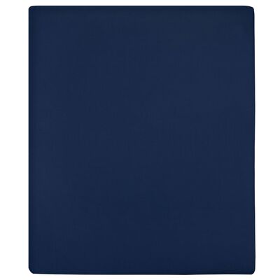 vidaXL Jersey prostěradla 2 ks námořnická modř 140x200 cm bavlna