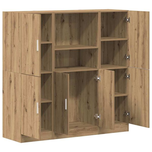 vidaXL Sada 3 kusů kuchyňských skříněk dub artisan kompozitní dřevo