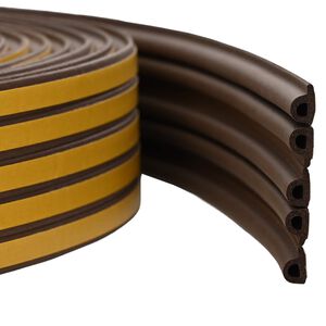 vidaXL Samolepic&iacute; okenn&iacute; těsněn&iacute; Hněd&aacute; 9 x 6 mm 12 m EPDM pěna