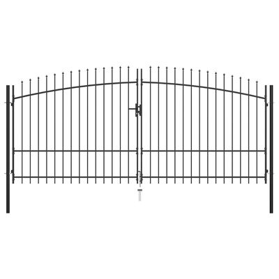vidaXL Dvoukřídlá plotová brána s hroty 400 x 225 cm