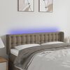vidaXL Čelo postele s LED taupe 147 x 16 x 78/88 cm textil