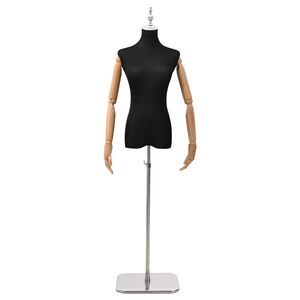 vidaXL Nastaviteln&yacute; manek&yacute;n 165-213 cm s podstavcem Žena PP Čern&aacute;