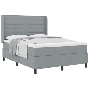 vidaXL Postel s boxspringem s čelo Světle &scaron;ed&aacute; 190 x 140 cm textil