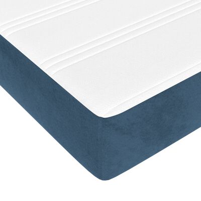 vidaXL Box spring postel s matrací tmavě modrá 180x200 cm samet