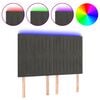 vidaXL Čelo postele s LED tmavě &scaron;ed&eacute; 144x5x118/128 cm samet